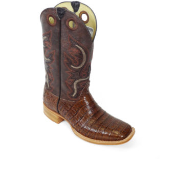 Men Boots Belly Caiman Tail Glossy Cigar Waxy