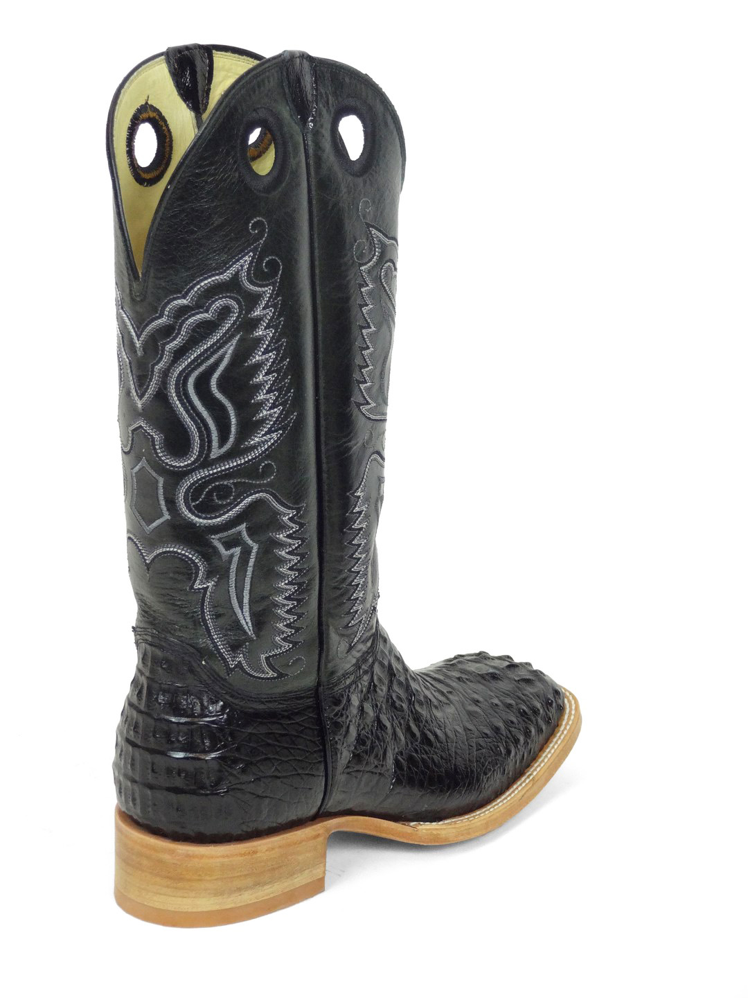 Men Boots Hornback Caiman Black Cordero Boots