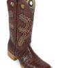 Men Boots Belly Caiman Tail Brown