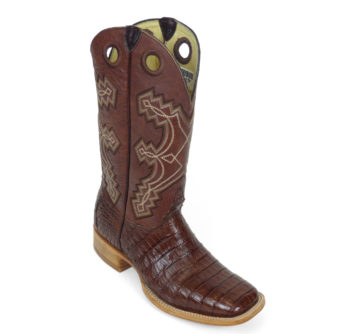 Men Boots Belly Caiman Tail Brown