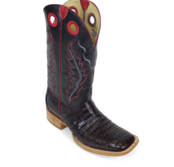 Men Boots Belly Caiman Tail Black Cherry