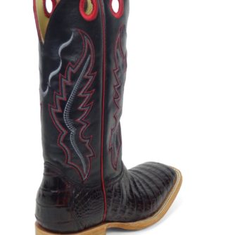 Men Boots Belly Caiman Tail Black Cherry