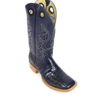 Men Boots Belly Caiman Tail Navy Blue