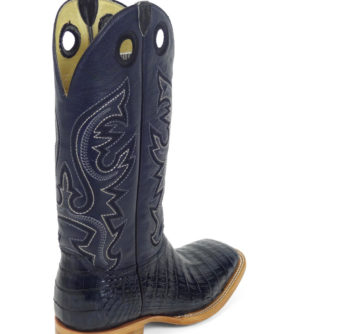 Men Boots Belly Caiman Tail Navy Blue