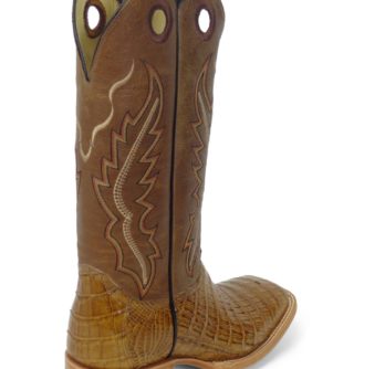 Men Boots Belly Caiman Tail Cognac Pull Up