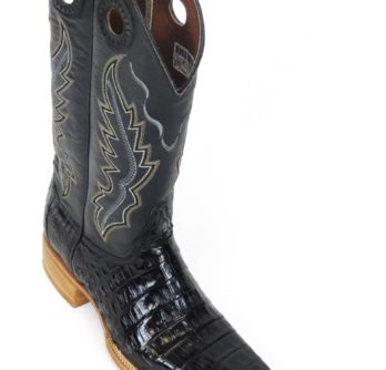 Men Boots Belly Caiman Tail Black