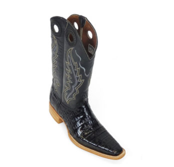 Men Boots Belly Caiman Tail Black