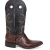 Men Boots Belly Caiman Tail Brown