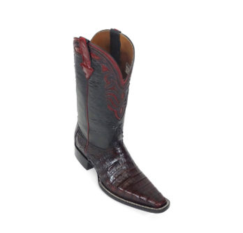 Men Boots Belly Caiman Tail Black Cherry