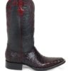 Men Boots Belly Caiman Tail Black Cherry