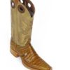 Men Boots Belly Caiman Throat Cognac Pull Up