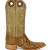 Men Boots Belly Caiman Throat Cognac Pull Up