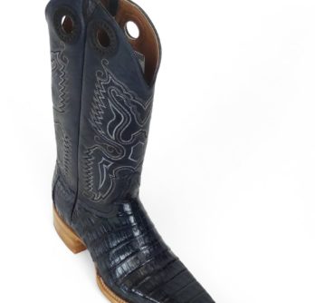 Men Boots Belly Caiman Tail Navy Blue