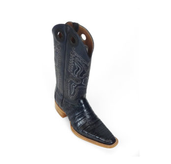 Men Boots Belly Caiman Tail Navy Blue