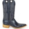 Men Boots Belly Caiman Tail Navy Blue