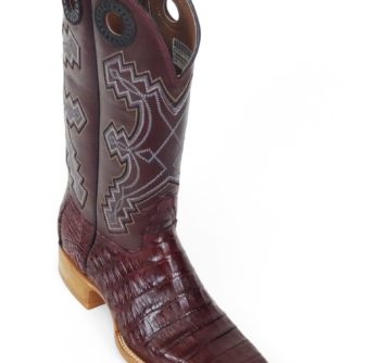 Men Boots Belly Caiman Tail Burgundy