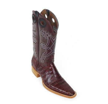 Men Boots Belly Caiman Tail Burgundy