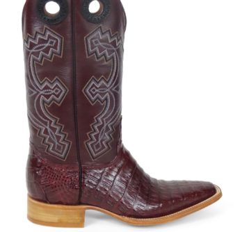 Men Boots Belly Caiman Tail Burgundy