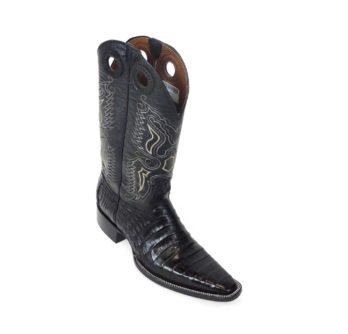 Men Boots Belly Caiman Tail Black