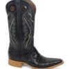 Men Boots Belly Caiman Throat Black