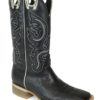 Men Boots Belly Ostrich Black