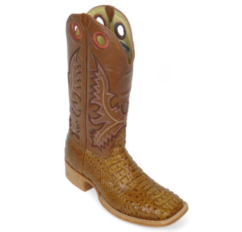 Men Boots Hornback Caiman Cognac Pull Up