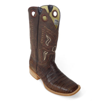 Men Boots Belly Caiman Tail Brown Oil