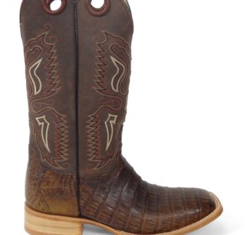 Men Boots Belly Caiman Tail Brown Oil