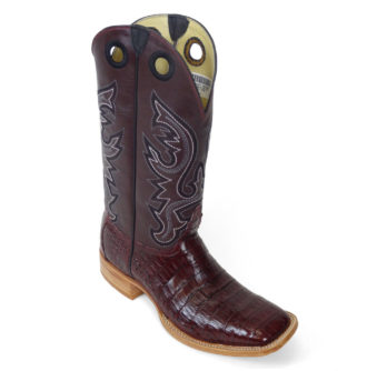 Men Boots Belly Caiman Tail Burgundy