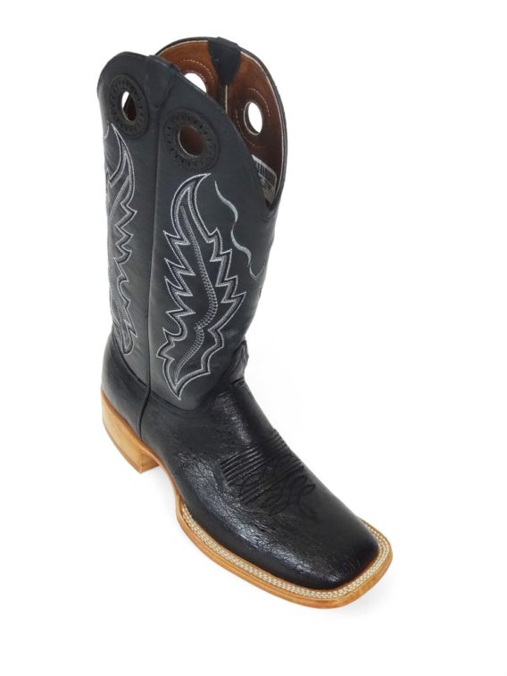 Men Boots Belly Ostrich Black