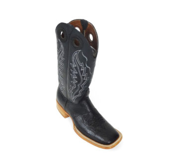 Men Boots Belly Ostrich Black