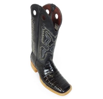 Men Boots Belly Caiman Tail Black