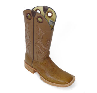 Men Boots Belly Ostrich Antique Saddle