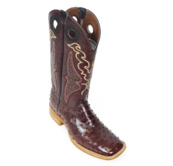 Men Boots Ostrich Burgundy