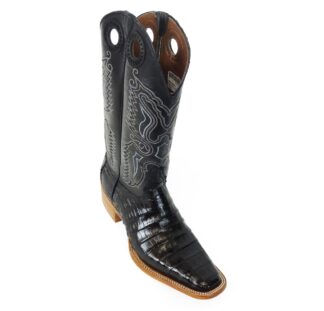 Men Boots Belly Caiman Tail Black