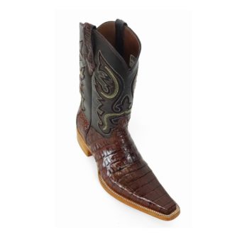 Men Boots Belly Caiman Tail Brown