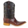 Men Boots Belly Caiman Tail Brown