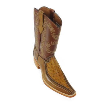 Men Boots Ostrich Antique Saddle CLS