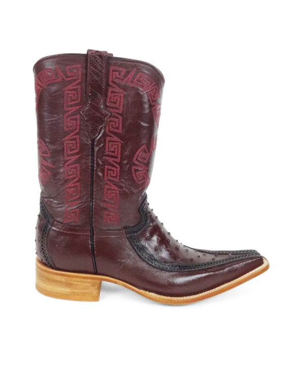 Burgundy ostrich boots online