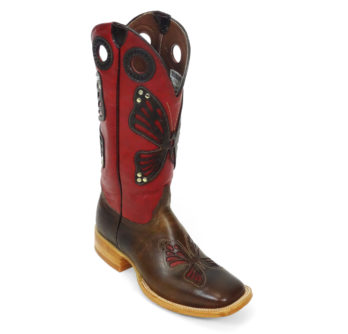 Lady Boots Cow Hide Frida Tan Butterfly