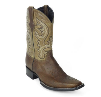 Men Boots Belly Ostrich Antique Saddle Oil