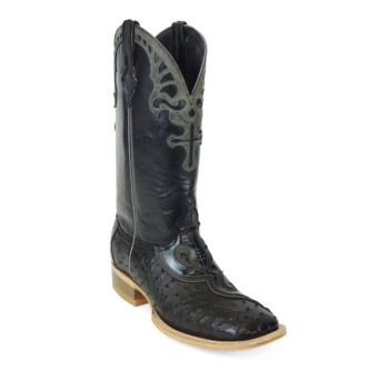 Men Boots Ostrich Black